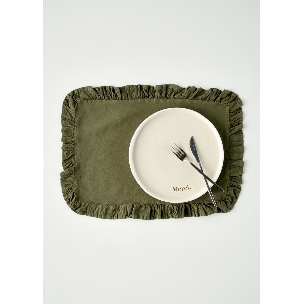 Bella Maison %100 Pamuk Elegance Amerikan Servis Haki (35x45 Cm) Haki