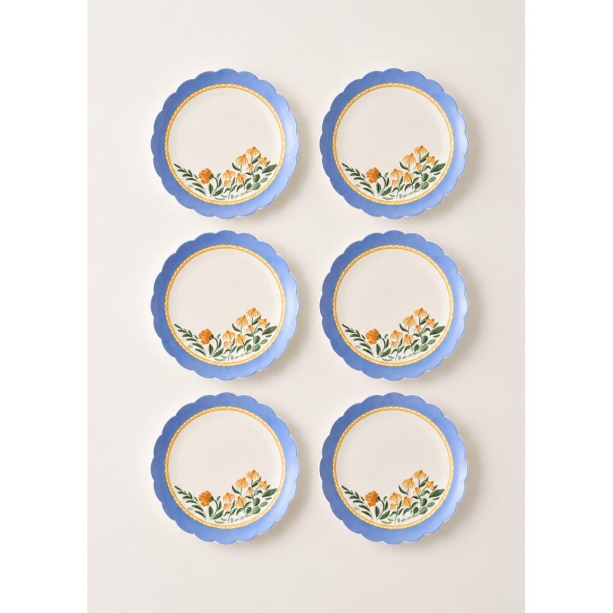 Bella Maison Bianca New Bone 6'lı Pasta Tabağı Seti (20 Cm)