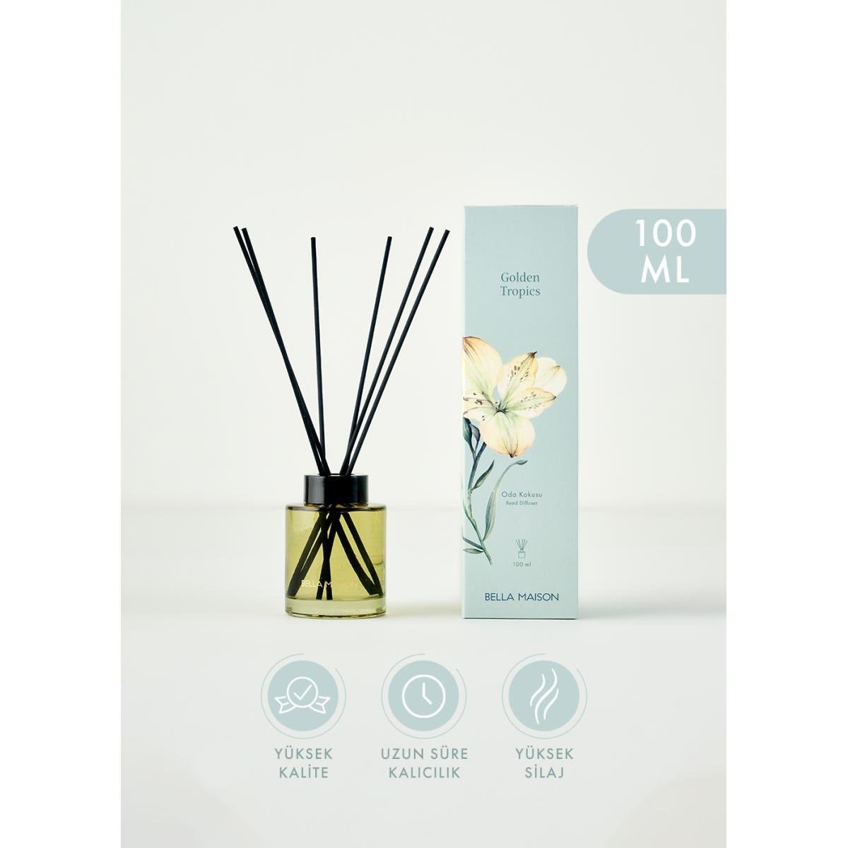 Bella Maison Golden Tropics Çubuklu Oda Kokusu Yeşil (100 Ml) Yeşil