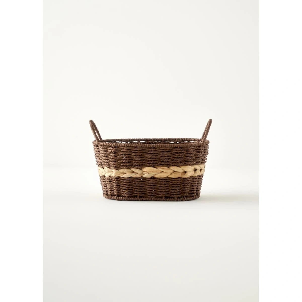 Bella Maison Neroa Kulplu Sepet Naturel (29x24x20 Cm) Naturel