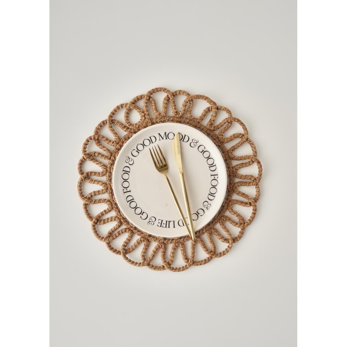 Bella Maison Rosy Örgü Amerikan Servis Kahverengi (35 Cm) Kahverengi