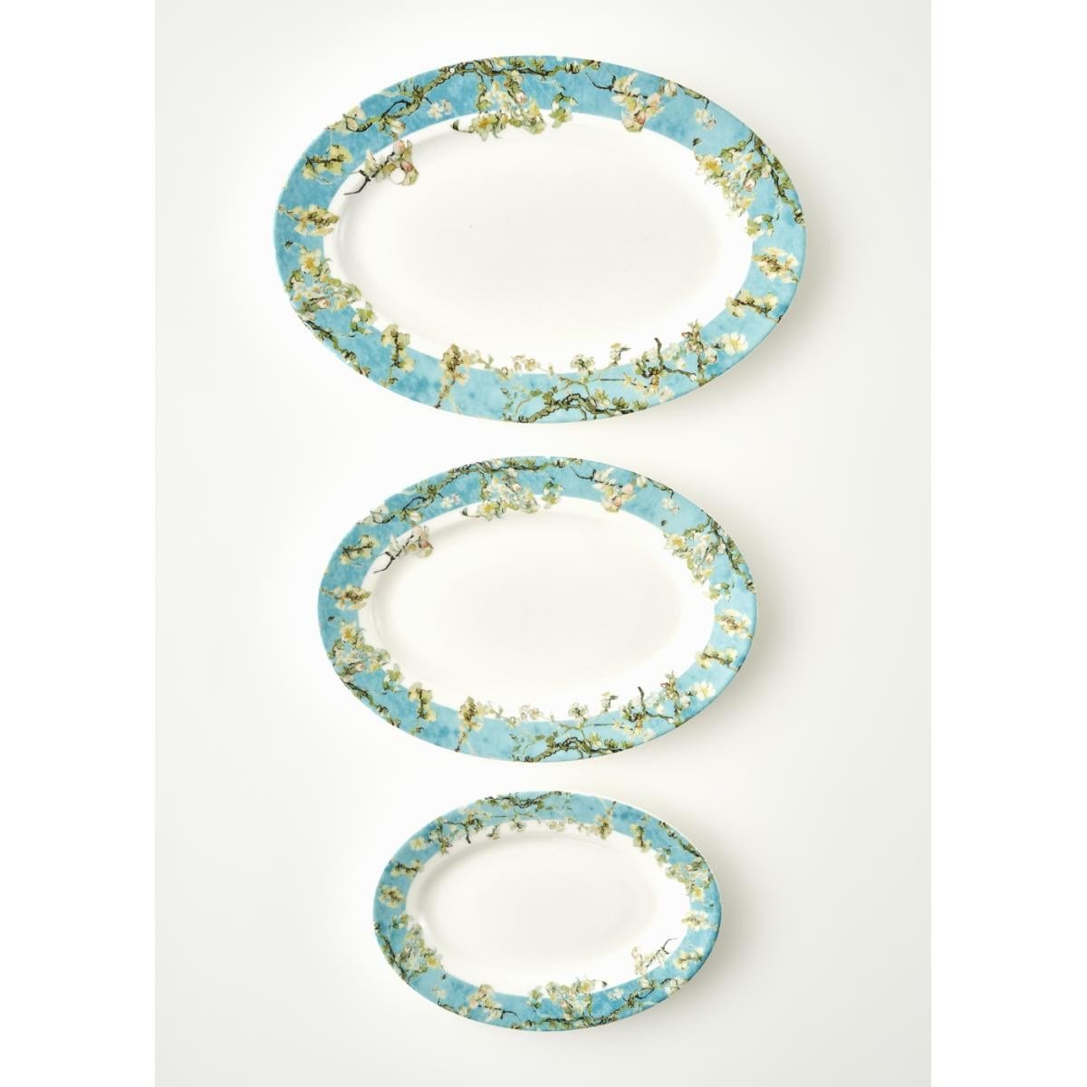 Bella Maison Van Gogh Almond Blossom Porselen Sunum Tabağı 3'lü Turkuaz