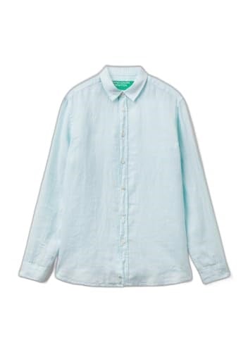 Benetton Erkek Açık Yeşil%100 Keten Gömlek