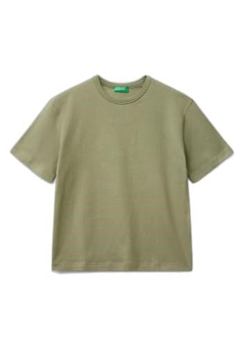 Benetton Erkek Çocuk Krem Logo Baskı Detaylı Oversize T-Shirt