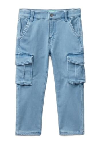 Benetton Erkek Çocuk Mavi Yama Cepli Slim Fit Denim Pantolon