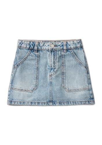 Benetton Kız Çocuk Açık Denim Arka Cebi Logo İşlemeli Cep Detaylı Denim Etek