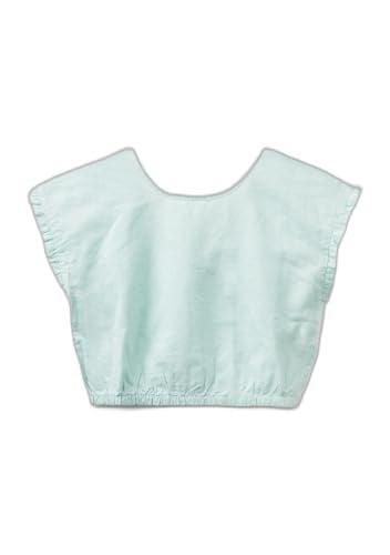 Benetton Kız Çocuk Açık Mavi Keten Karışımlı Bluz