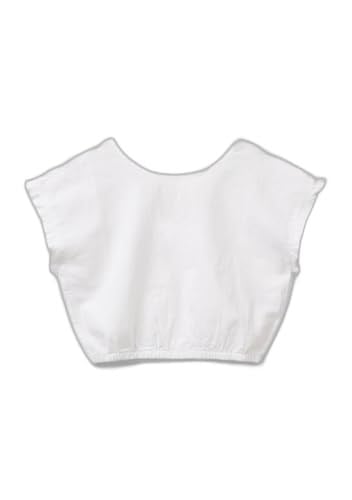 Benetton Kız Çocuk Beyaz Keten Karışımlı Bluz