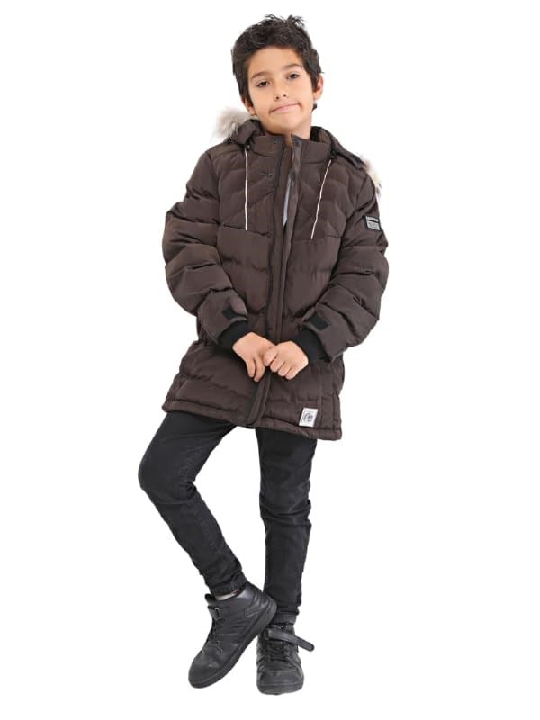 Benittokids Natural Kürklü Erkek Çocuk Kaban 51237 SİYAH 8 YAŞ