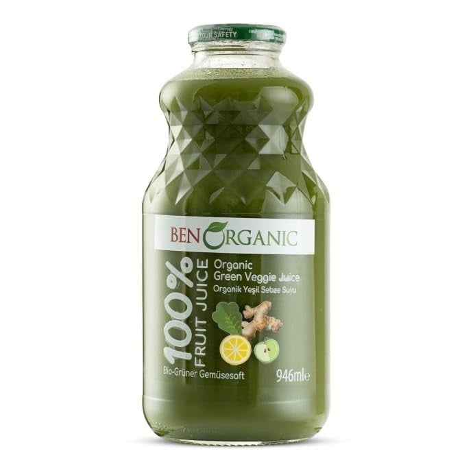 BenOrganic Karışık Yeşil Meyve Suyu 946 ml Cam Şişe
