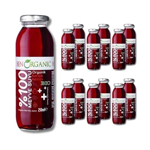 BenOrganic Kırmızı Meyveler Karışık 250 ml Cam Şişe