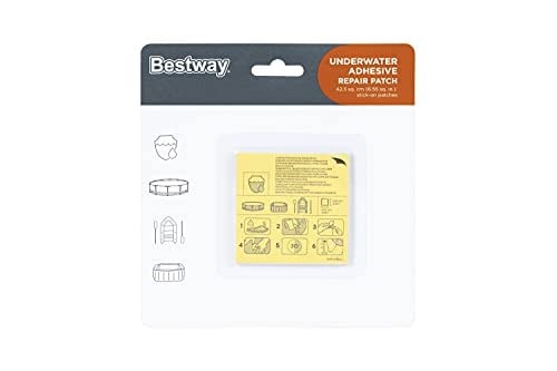 Bestway Su geçirmez, kendinden yapışkanlı onarım yamaları, 6,5 x 6,5 cm, 10 adet