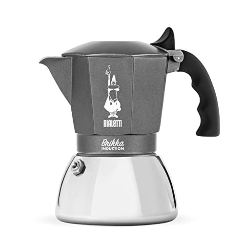 Bialetti - Brikka İndüksiyon: 4 Cups Ocak Üstü Bol Köpüklü Espresso Pişirici - 170ml - Alt Hazne: Dış Paslanmaz Çelik İç Alüminyum - Patentli Güvenlik Valfi - İndüksiyon Ocak Türleri İçin Uygundur | b