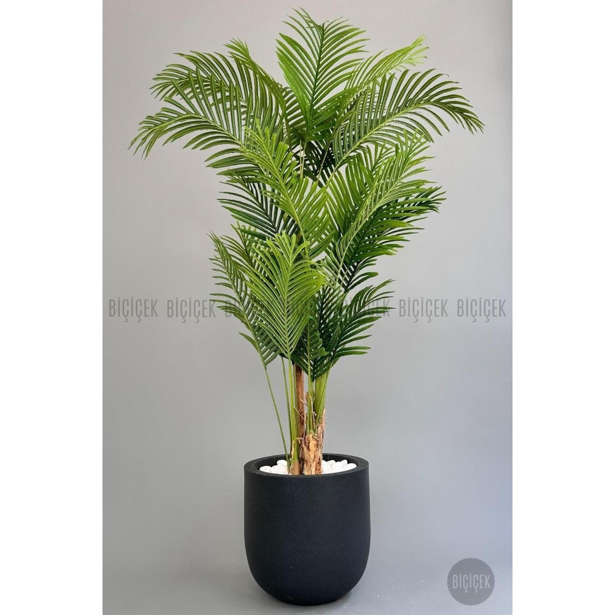 Biçiçek Yapay Areka Palmiyesi 220 Cm Lux Dış Mekan Saksıda Siyah-bronz