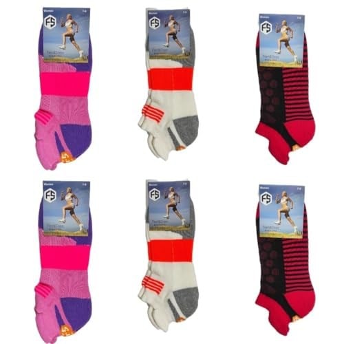 Bijutek Kadın Renkli Spor Sneaker Çorap 6 Çift