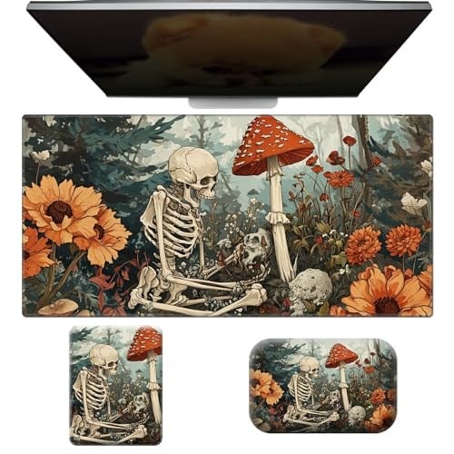 Bilgisayar klavyesi için bilek desteği küçük fare altlığı ve masa pedi matı 23,6 inç x 11,8 inç set, ofis masası matı, kaymaz PU masa matı, bilgisayar, dizüstü bilgisayar, ofis, oyun, ev ve