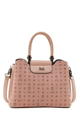 Bilik Deri Monogram Pembe Kadın El Çantası RİV 228-MN (Pembe)