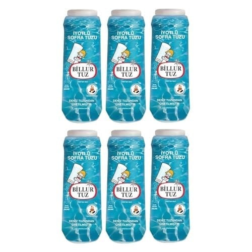 Billur Tuz İyotlu Tuzluklu Sofra Tuzu, 500 G, 6'lı Paket