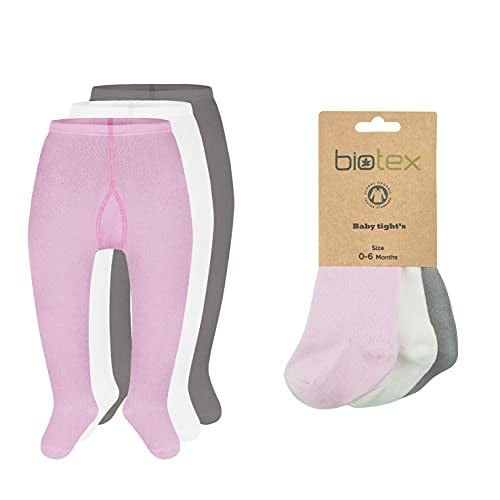 Biotex 3'lü Organik Pamuklu Doğal Düz Hassas Yumuşak Soft Dikişsiz Külotlu Elastan Bebe Çorabı 1001-1002