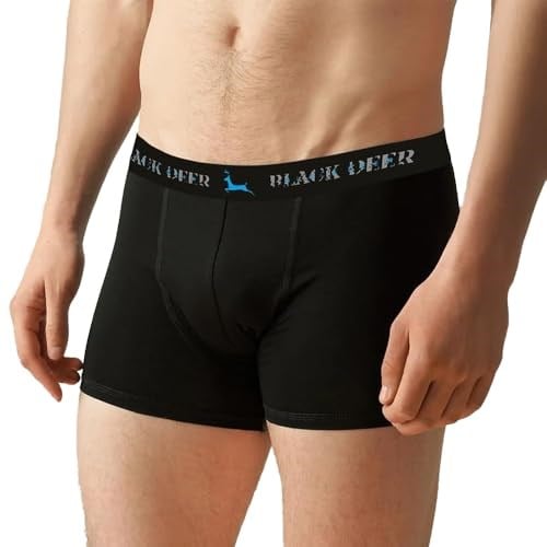Black Deer Exclusive 3 Adet Erkek Pamuklu Esnek Boxer Siyah
