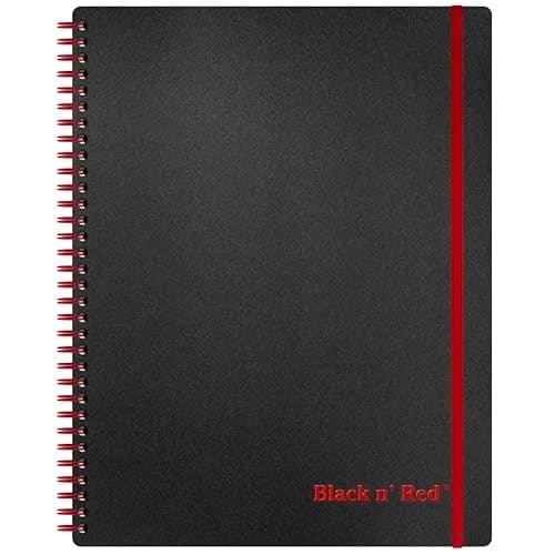 Black n' Red Defter, Ciltli, Premium Optik Kağıt, Scribzee Uygulaması Uyumlu, Çevre Dostu, Dayanıklı Spiral Cilt, 11