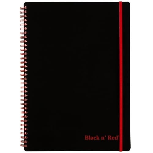 Black n' Red Dizüstü Bilgisayar, Dayanıklı Poli Kapak, Premium Optik Kağıt, Scribzee Uygulaması Uyumlu, Çevre Dostu, Spiral Cilt, 11-3/4