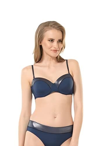 Blackspade Kadın Bikini Üst 8904 - Koyu Denim Varak Baskılı