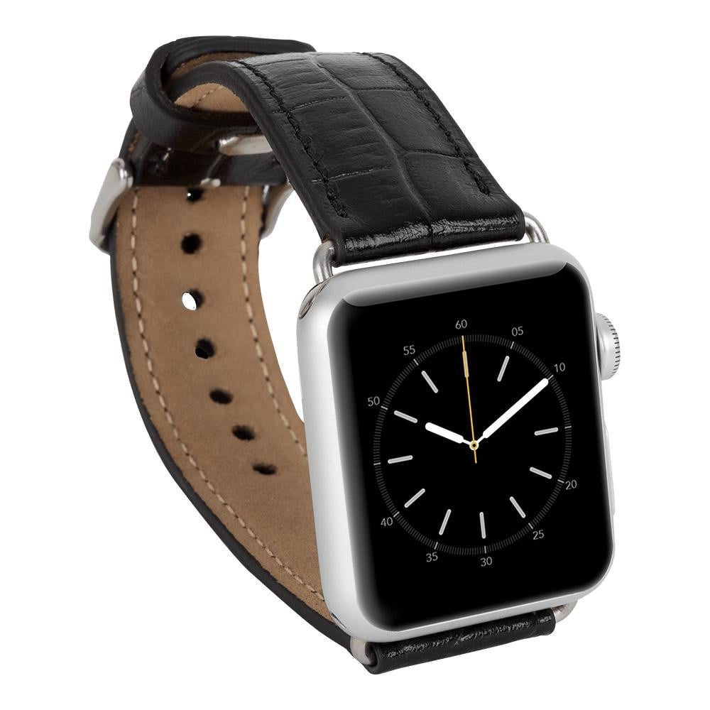 Bloominbag Bloominband Noir Croco Deri Apple Watch Kordonu-44/45/46/49mm
