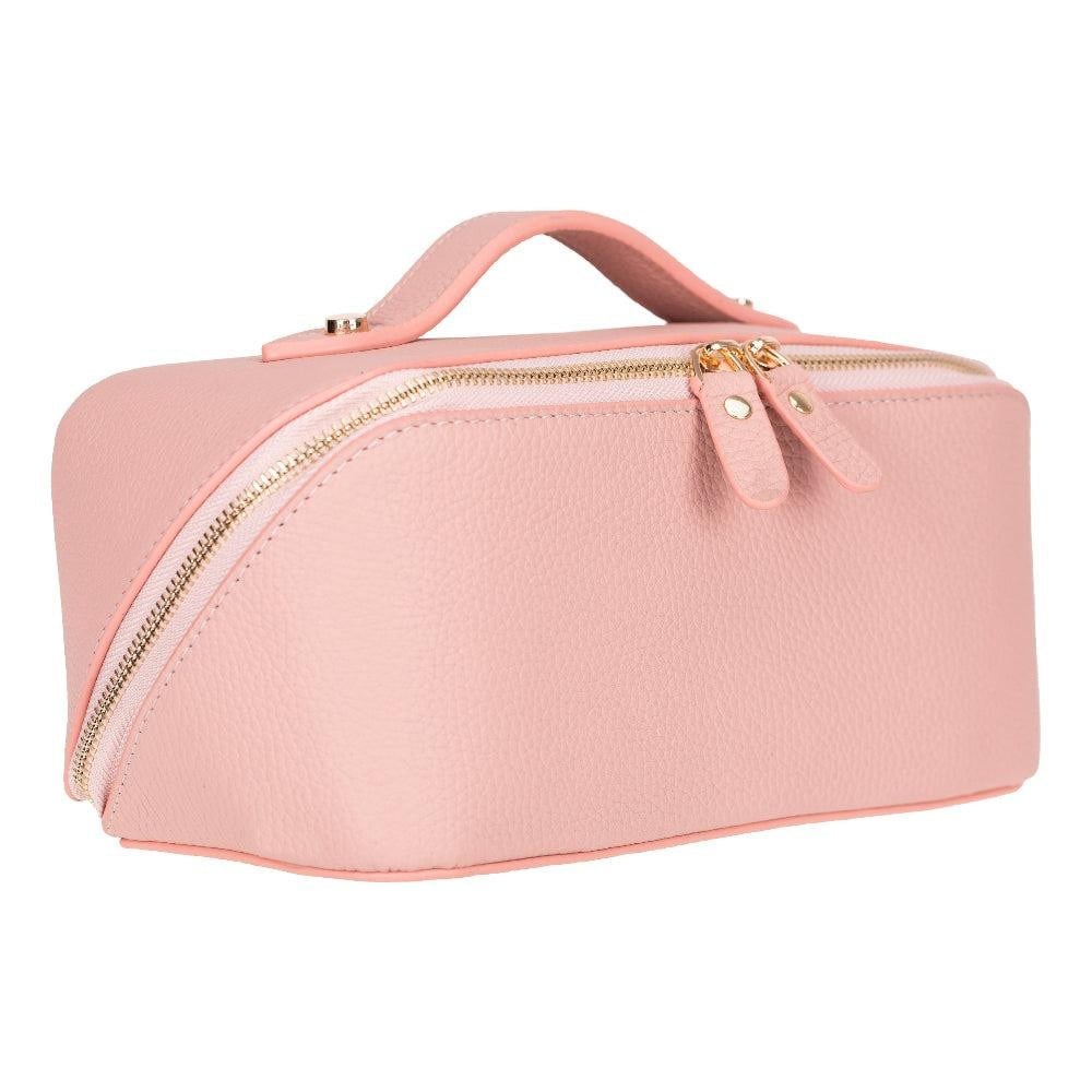 Bloominbag Ella Blush Shell – Deri Seyahat Ve Makyaj Çantası