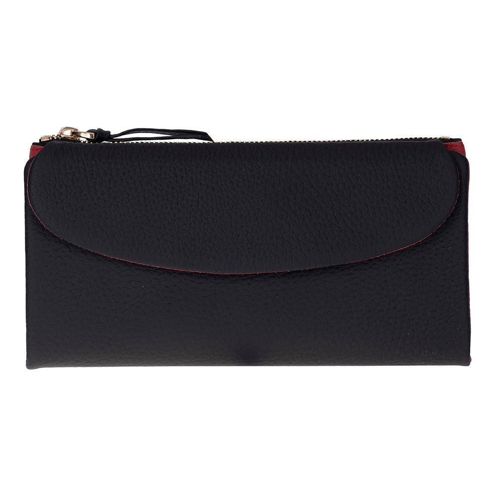 Bloominbag Élia Double Band Noir Black-red Large Deri Kadın Cüzdan & Clutch