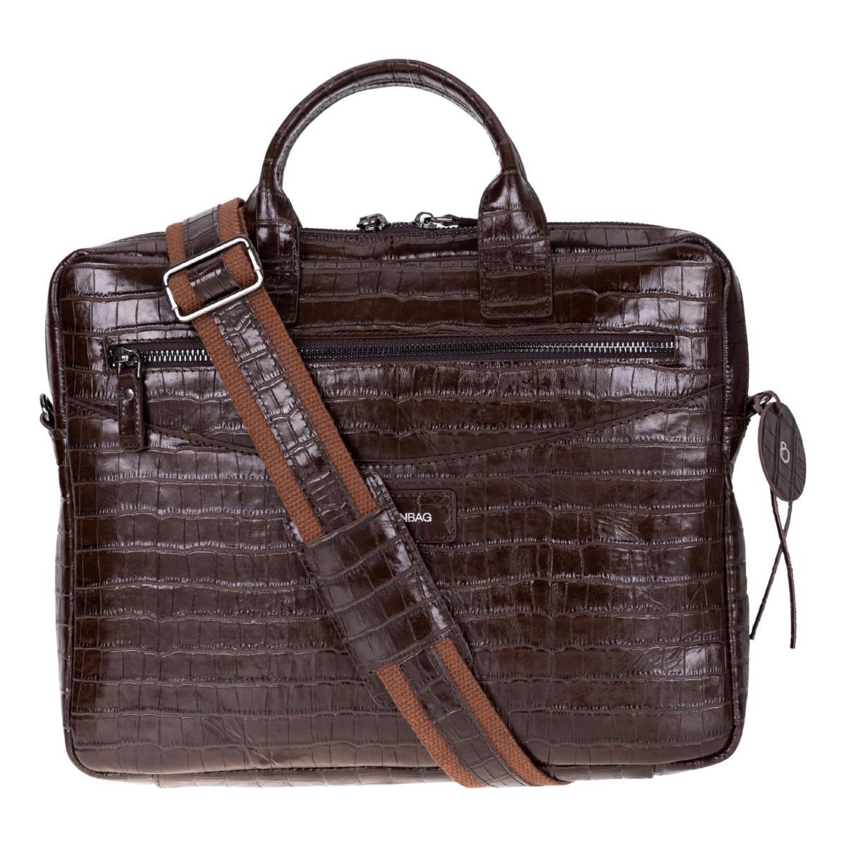 Bloominbag Mocha Croco Hakiki Deri 15-16 Inç Macbook/laptop Çantası