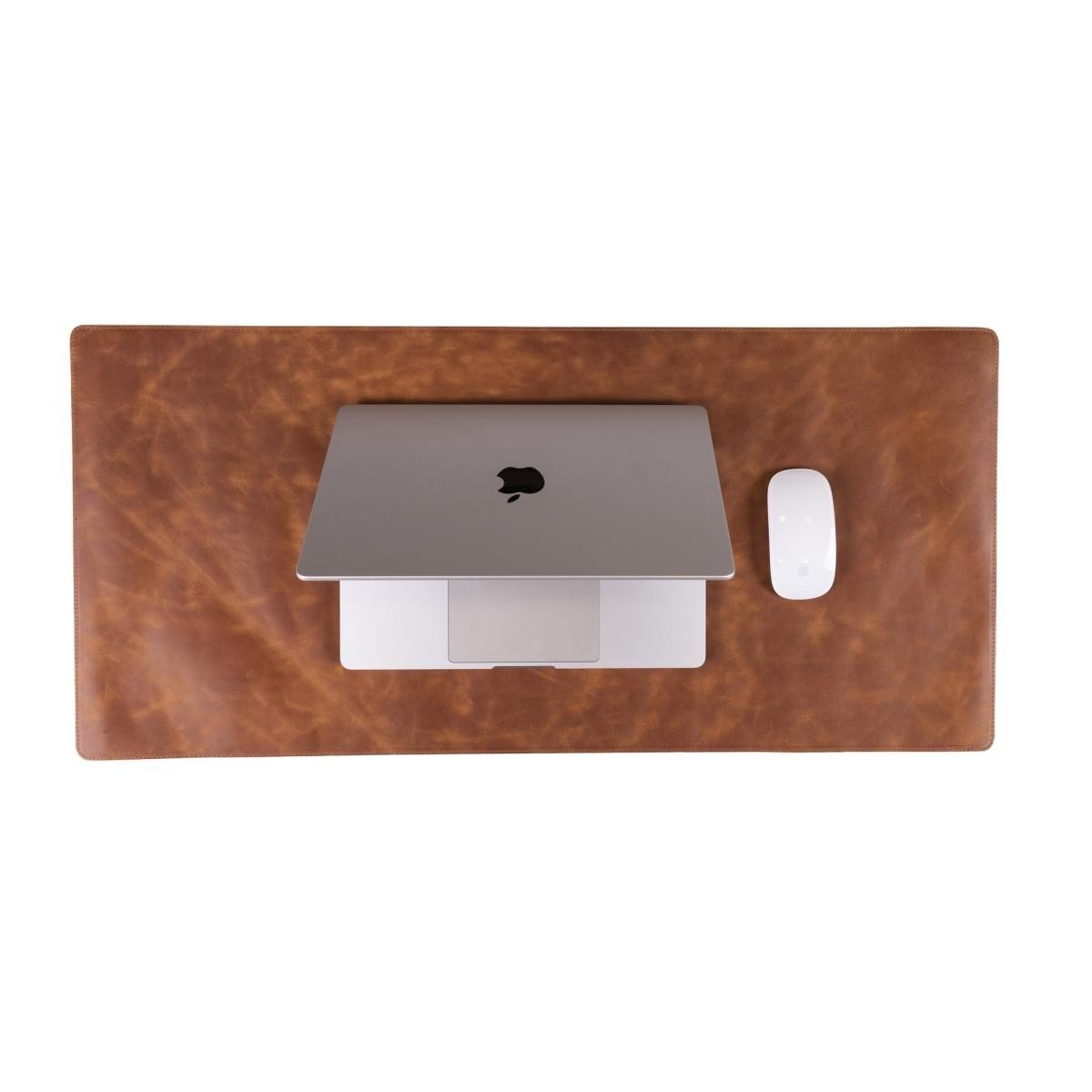 Bloominbag Still & Silent – Golden Tan Gerçek Deri Desk Mat Macbook Altlığı Ve Mousepad