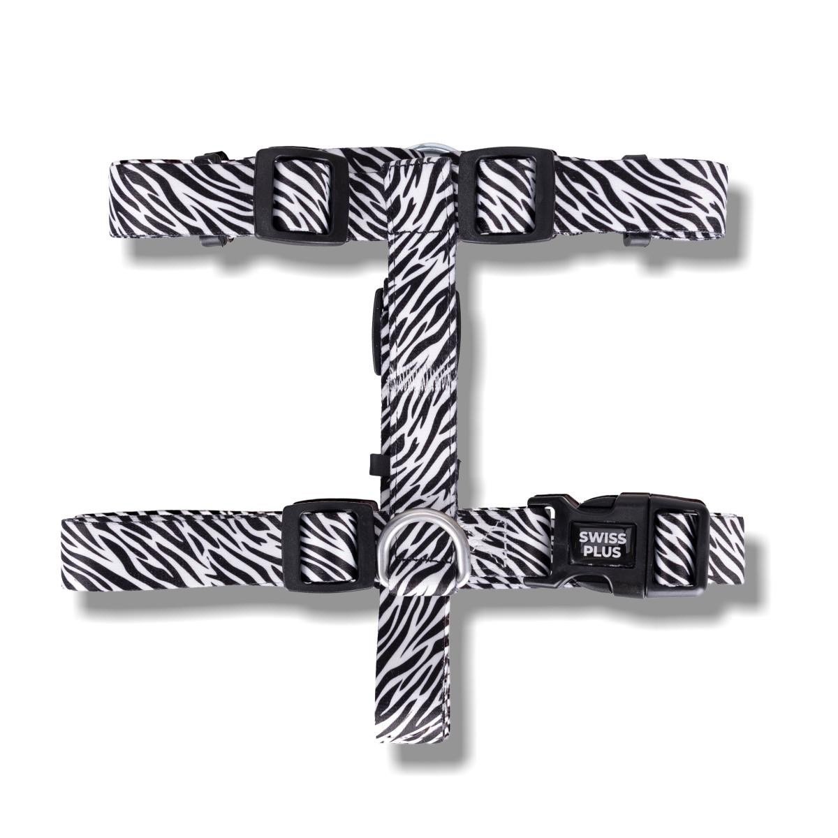 Bloominbag Swissplus Urban Paws Zebra Black Geri Dönüştürülmüş H-tipi Köpek Göğüs Tasması-s