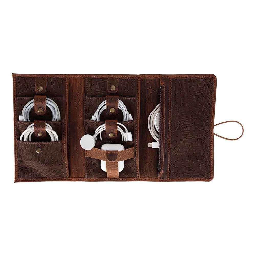 Bloominbag Torino Tech Roll Saddle Cognac Hakiki Deri Kablo & Şarj Düzenleyici