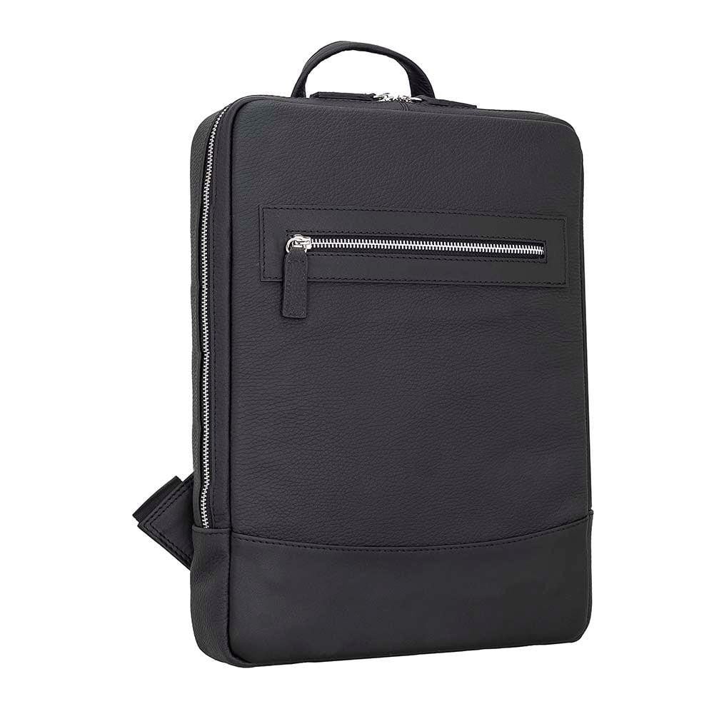 Bloominbag Vicenza Obsidian Black 13–14 Inç Laptop Bölmeli Hakiki Deri Sırt Çantası