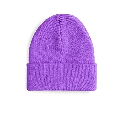 Boldy Klasik Spor Bere-Triko Bere-Unisex Nakışsız Bere-Düz Bere-Unisex Bere-Düz Klasik Bere (Lila)