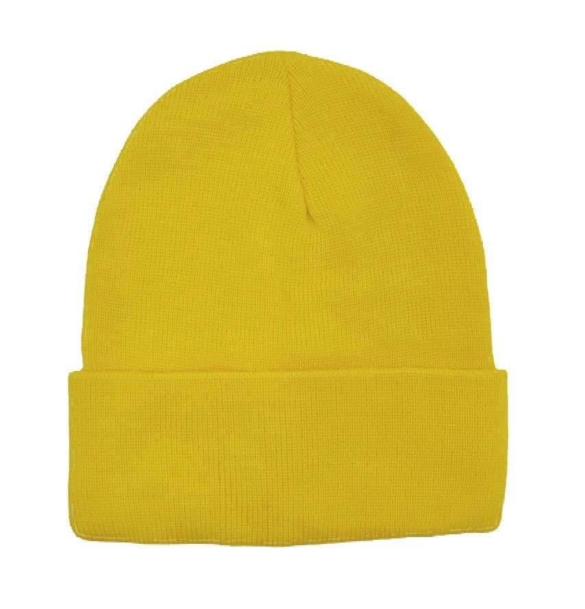 Boldy Klasik Spor Bere-Triko Bere-Unisex Nakışsız Bere-Düz Bere-Unisex Bere-Düz Klasik Bere (Sarı)
