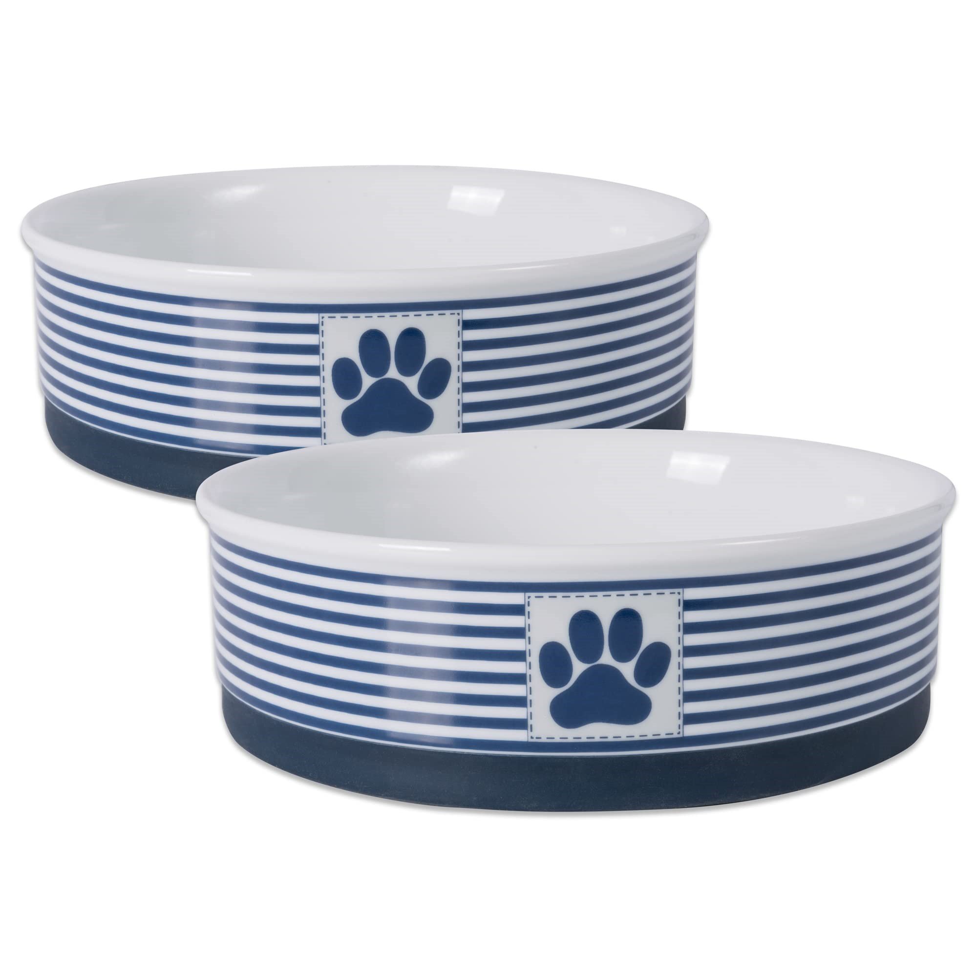 Bone Dry Paw & Patch Seramik Evcil Hayvan Koleksiyonu, Büyük Set, 19 x 6 cm, Deniz Mavisi, 2 Parça - Seçenekler: Medium (Pack of 1), Small Round (2), Large Round (2)...