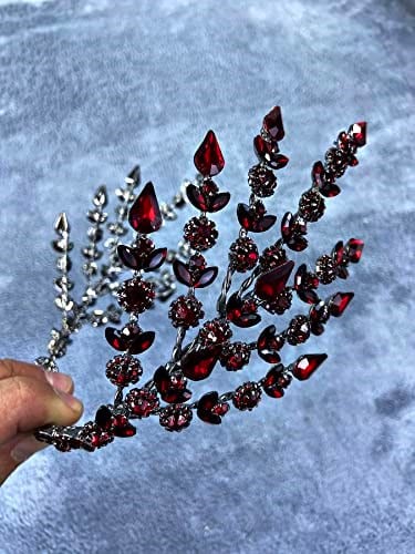 Bordo Çift Taraflı Selen Model Kına Ve Gelin Tacı
