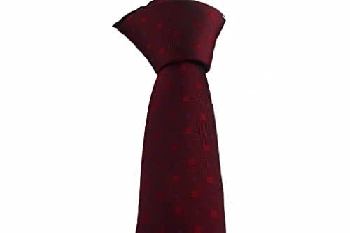 Bordo Nokta ve Kare Desenli Slim Kravat SKP-10