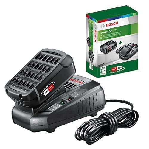 Bosch Home and Garden 18 Volt Akü ve AL 1830 CV Şarj Cihazı Başlangıç Seti, 2.5 Ah Akü, 300l/saat Debi, 0.365 kg