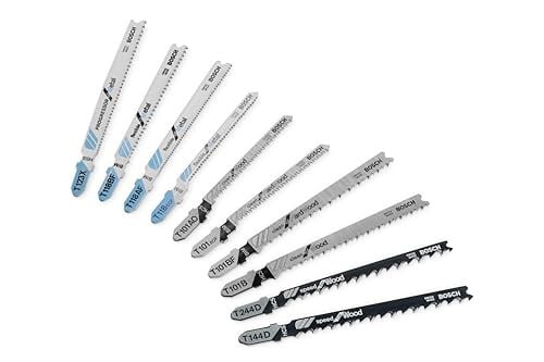 Bosch Professional 10 parçalı dekupaj testere bıçağı seti Basic for Wood and Metal (ahşap ve metal için, dekupaj testeresi aksesuar