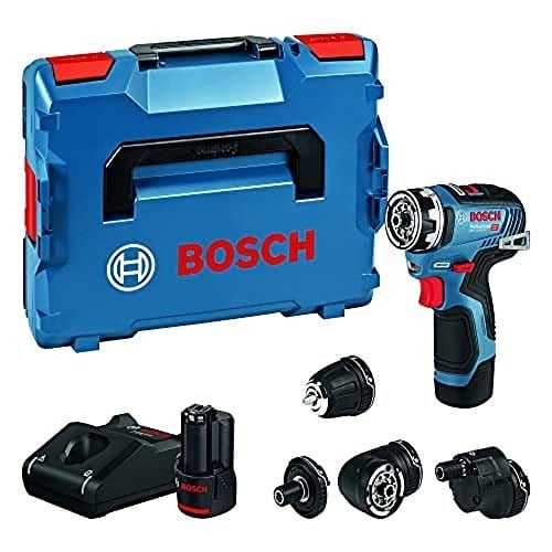 Bosch Professional 12 V Sistem Akülü Matkap GSR 12V-35 FC - FlexiClick Sistemi (2 x 3.0 Ah Akü Dahil, Hızlı Şarj Cihazı GAL 12V-40, 4 x Başlık, L-BOXX)