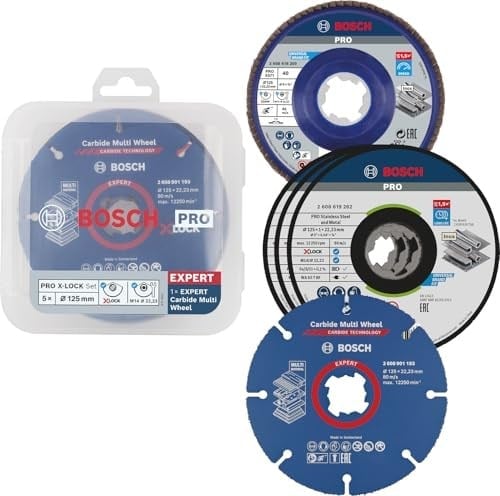 Bosch Professional 5 parça X-LOCK Kesme Diski Taşlama Diski Seti (Paslanmaz Çelik, Metal, Çap 125 mm, Açılı Taşlama Makinesi Aksesuarı)
