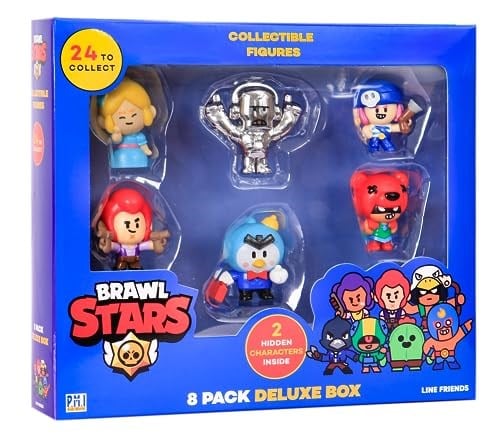 Brawl Stars P.M.I Koleksiyon Figürleri - 8'li Paket Lüks Kutu - 2 Nadir Gizli Karakter (S1) (Rastgele) (BRW2070) Dahil