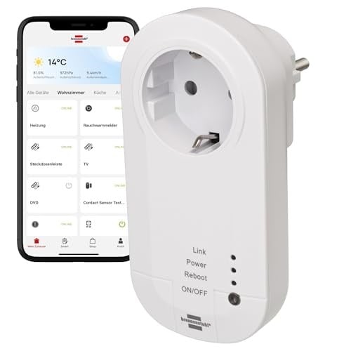 Brennenstuhl Wifi Özellikli Zaman Ayarlı Ses Kontrollü Akıllı Priz, Standart