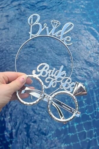 Bride Taç ve Gözlük Seti Bride To Be Taç Gözlük Plastik Set GÜMÜŞ