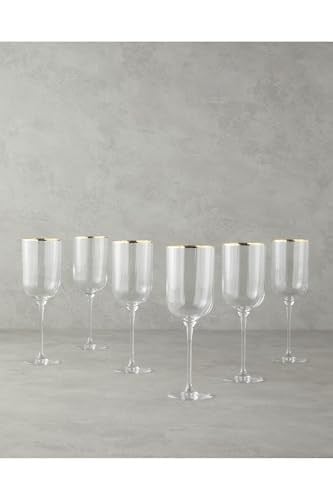 Bridgette Cam 6'Lı Kadeh 350 Ml Gold