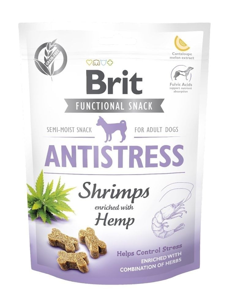 Brit Care Functional Snack, Zihinsel Sağlığı Desteklemek İçin, Tahılsız, Karides Ve Kendirli, Fonksiyonel Yetişkin Köpek Ödülü, 150 g