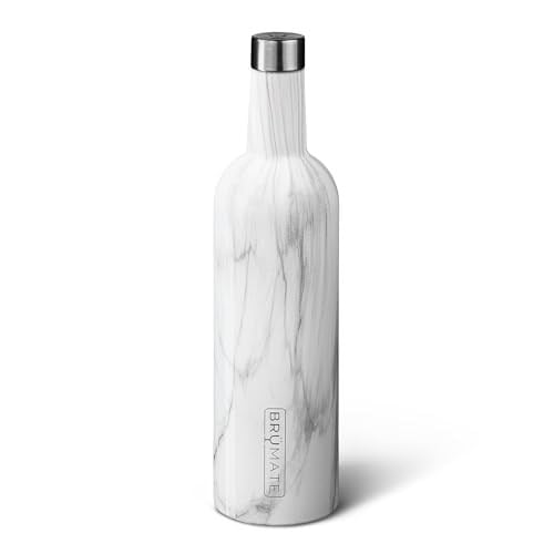 BrüMate Winesulator 25 oz Üç Duvarlı Yalıtımlı Şarap Kantini Paslanmaz Çelikten Üretilmiştir, 24 Saat Sıcaklık Tutma, Kırılmaz, Uyumlu Silikon Huni (Mermer) ile Birlikte Gelir